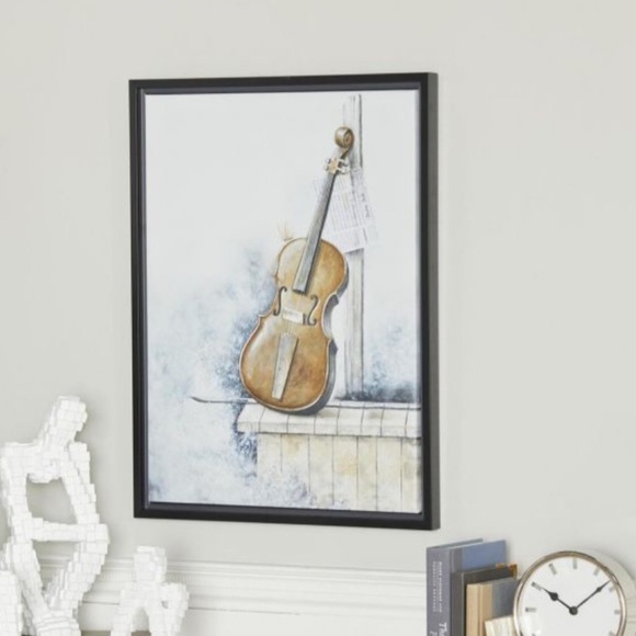 Hand painted Music Painting in black frame / Art / 24